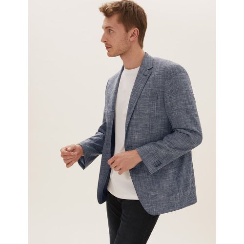 Regular Fit Textured Jacket blue - Marks & Spencer - Modalova