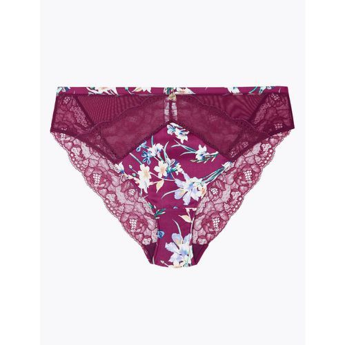 Silk & Lace Exotic Floral High Leg Knickers pink - Marks & Spencer - Modalova