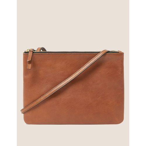 Leather Double Zip Cross Body Bag brown - Marks & Spencer - Modalova