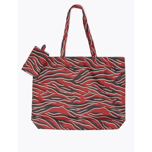 Animal Print Packable Shopper Bag red - Marks & Spencer - Modalova