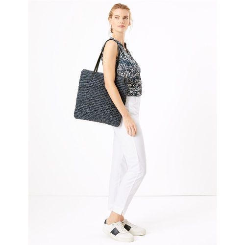 Straw Shopper Bag navy - Marks & Spencer - Modalova