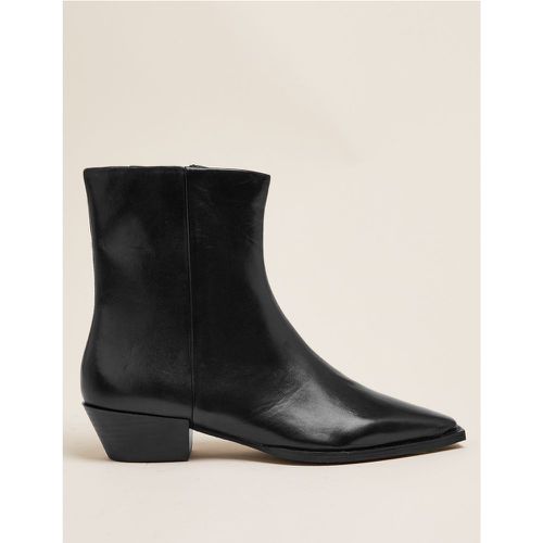 Leather Western Chisel Toe Ankle Boots - Marks & Spencer - Modalova