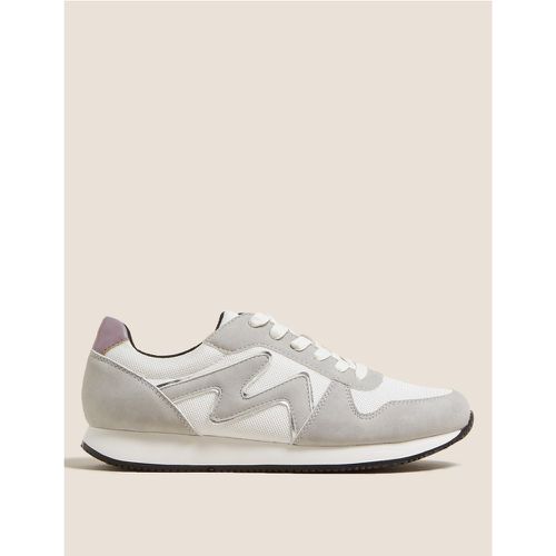 Lace Up Side Detail Trainers white - Marks & Spencer - Modalova