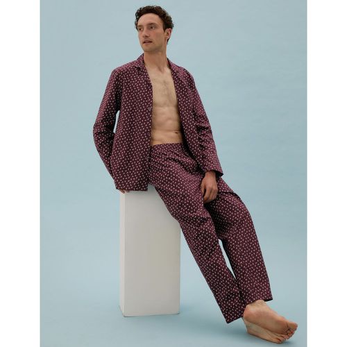 Cotton Paisley Print Pyjama Set red - Marks & Spencer - Modalova
