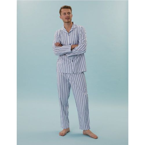 Cotton Striped Pyjama Set blue - Marks & Spencer - Modalova