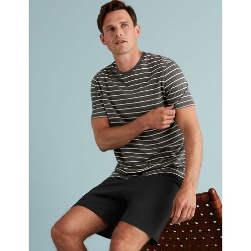 Pure Cotton Striped Pyjama Set grey - Marks & Spencer - Modalova