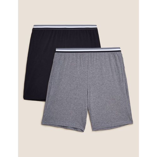 Pack Pure Cotton Pyjama Shorts grey - Marks & Spencer - Modalova