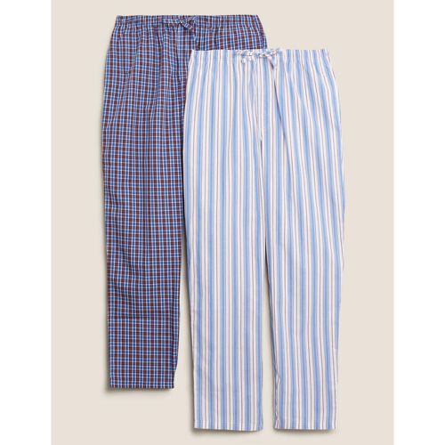 Pack Pure Cotton Pyjama Bottoms blue - Marks & Spencer - Modalova