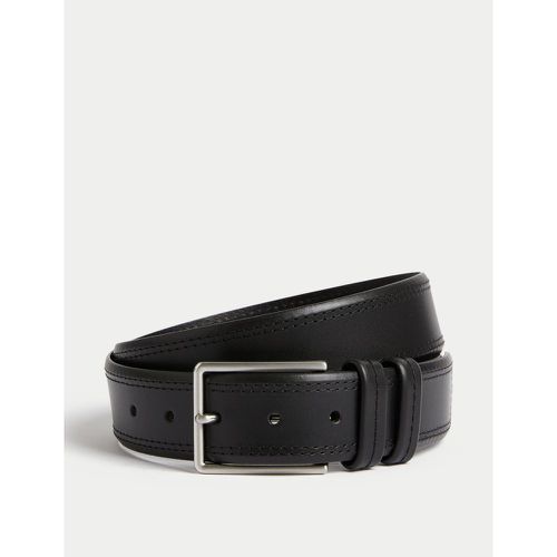 Leather Stitch Detail Belt black - Marks & Spencer - Modalova