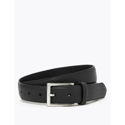 Textured Leather Slim Belt black - Marks & Spencer - Modalova