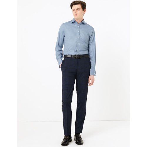 Slim Fit Stretch Cotton Shirt blue - Marks & Spencer - Modalova