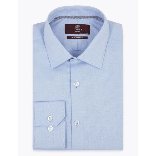 Shorter Length Tailored Fit Cotton Shirt - Marks & Spencer - Modalova