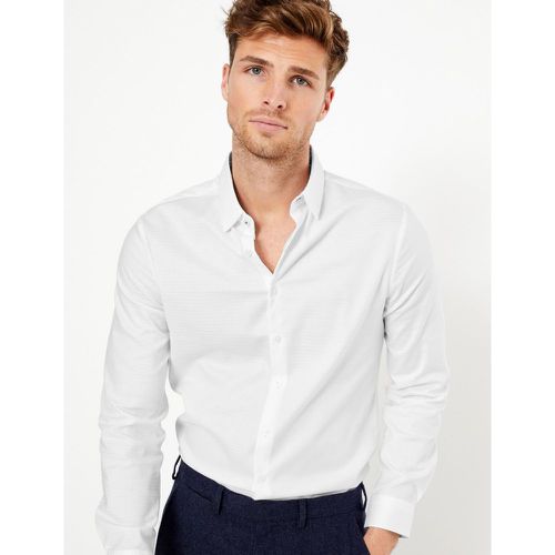 Slim Fit Textured Shirt white - Marks & Spencer - Modalova