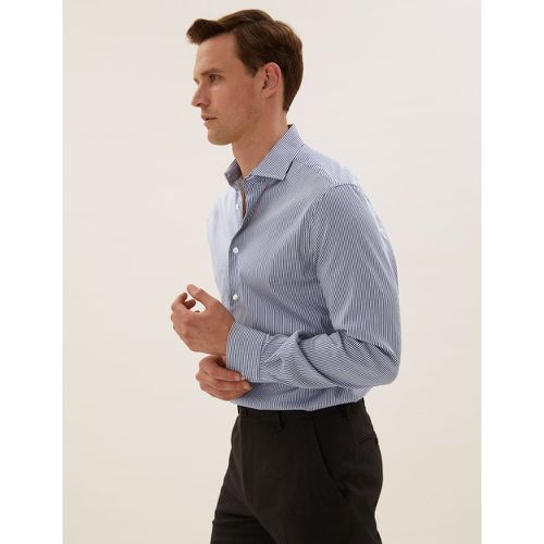 Tailored Fit Striped Stretch Shirt navy - Marks & Spencer - Modalova