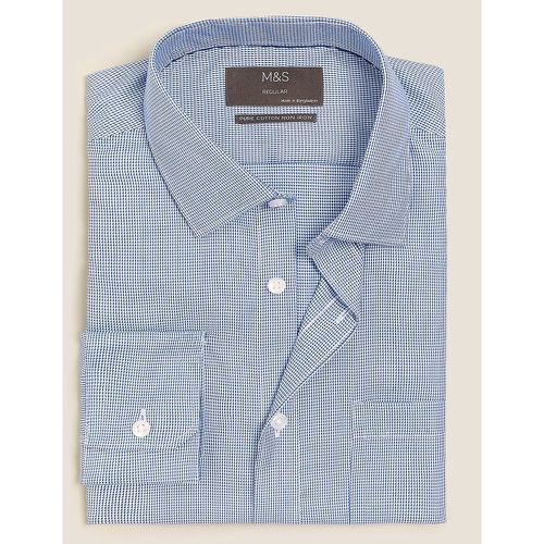 Regular Fit Non Iron Pure Cotton Shirt blue - Marks & Spencer - Modalova