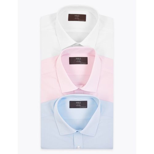 Pack Tailored Fit Long Sleeve Shirts -coloured - Marks & Spencer - Modalova