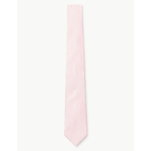 Geometric Pure Silk Hank & Tie Set pink - Marks & Spencer - Modalova