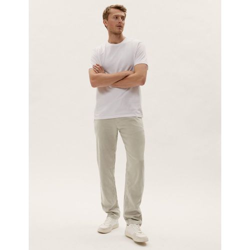 Regular Fit Linen Trousers beige - Marks & Spencer - Modalova