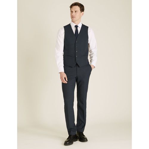 Navy Micro Texture Waistcoat navy - Marks & Spencer - Modalova