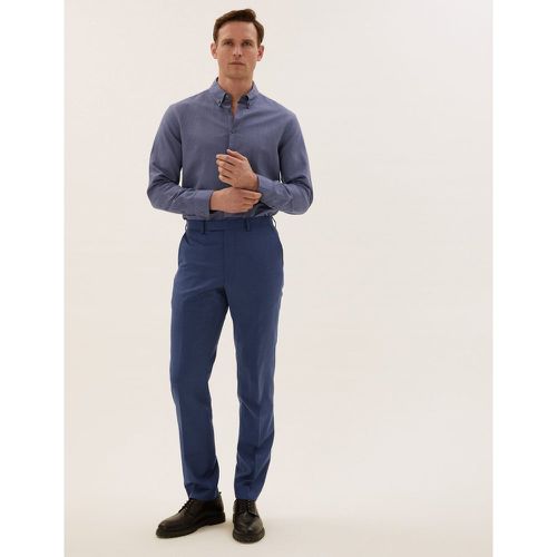 Blue Tailored Fit Wool Trousers blue - Marks & Spencer - Modalova