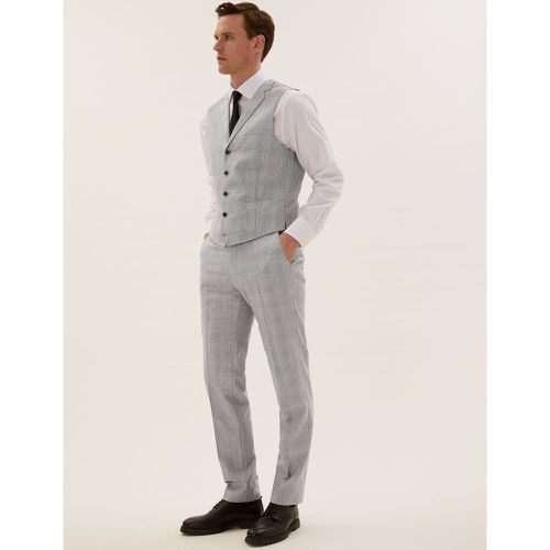 Tailored Fit Wool Check Waistcoat grey - Marks & Spencer - Modalova