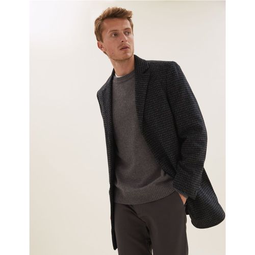 Revere Puppytooth Overcoat with Wool grey - Marks & Spencer - Modalova