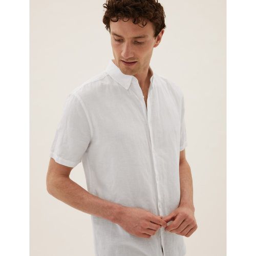 Easy Iron Linen Shirt white - Marks & Spencer - Modalova