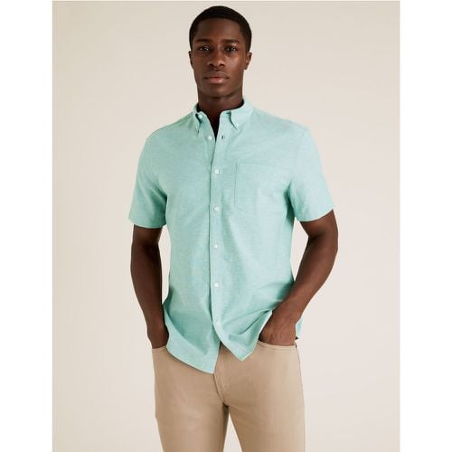 Pure Cotton Oxford Shirt green - Marks & Spencer - Modalova