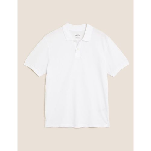 Pure Cotton Pique Polo Shirt white - Marks & Spencer - Modalova