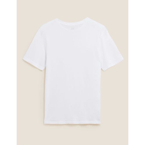 Slim Fit Pure Cotton Crew Neck T-Shirt - Marks & Spencer - Modalova