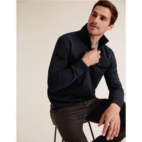 Half Zip Sweatshirt navy - Marks & Spencer - Modalova