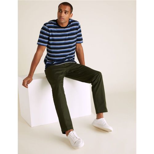Pure Cotton Striped T-Shirt navy - Marks & Spencer - Modalova