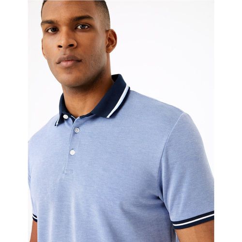 Textured Tipped Polo Shirt blue - Marks & Spencer - Modalova