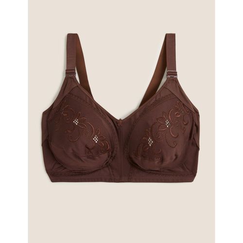 Embroidered Non Wired Total Support Bra D-K brown - Marks & Spencer - Modalova