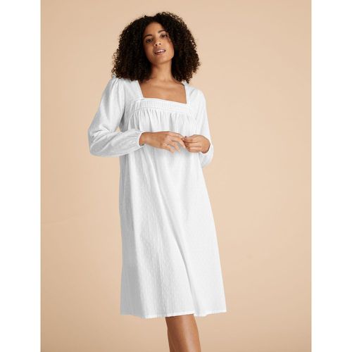 Pure Cotton Dobby Nightdress white - Marks & Spencer - Modalova