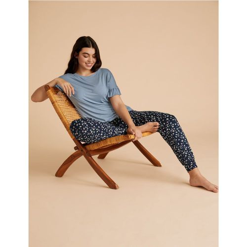 Frill Sleeve Floral Cuff Pant Pyjama Set blue - Marks & Spencer - Modalova