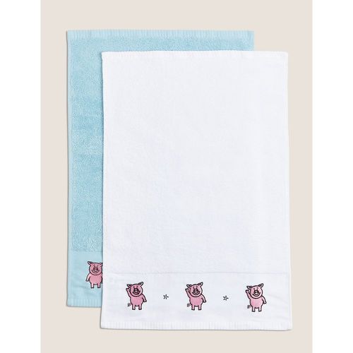 Pack Pure Cotton Percy Pig™ Towels blue - Marks & Spencer - Modalova