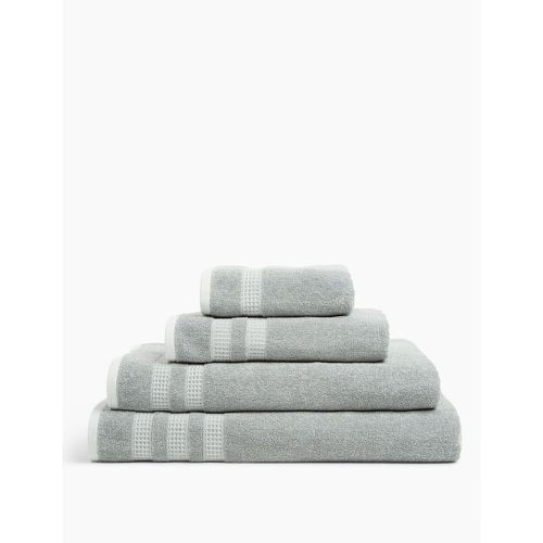Pure Cotton Waffle Spa Towel grey - Marks & Spencer - Modalova