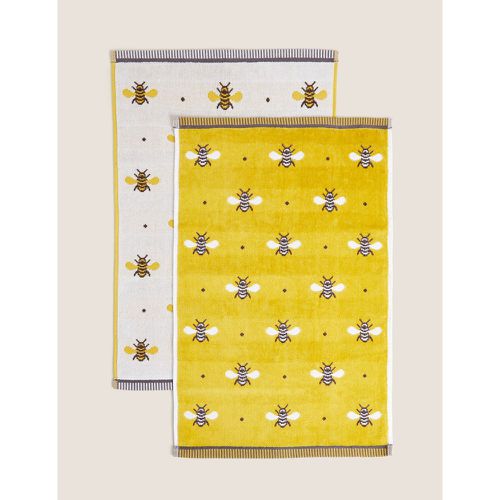 Pack Pure Cotton Bee Towels yellow - Marks & Spencer - Modalova