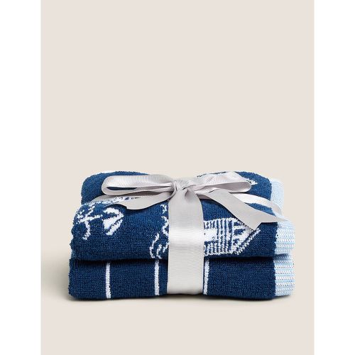 Pack Pure Cotton Coastal Towels blue - Marks & Spencer - Modalova