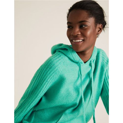 Knitted Rib Sleeve Relaxed Hoodie green - Marks & Spencer - Modalova