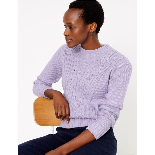Cotton Cable Knit Relaxed Jumper purple - Marks & Spencer - Modalova