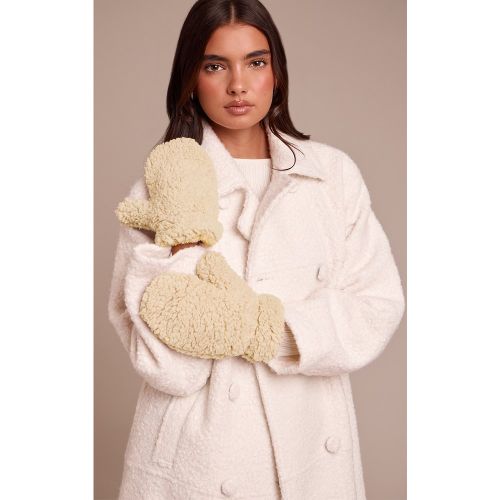 Femme Gants en polaire teddy crème - PrettyLittleThing - Modalova
