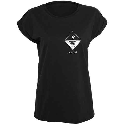 T-shirt da donna / look casual / cuciture tono su tono / collo rotondo / jersey semplice / stampa FORVERT sul petto - MAG10592644 - Modalova