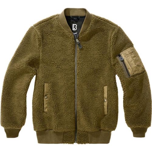 Teddy-Fleece Bomberjacke / 2 Eingrifftaschen an den Seiten / Tasche am Arm mit Reißverschluss / Armöffnung / Strickkragen / Bündchen und Saum - MAG9285017 - Modalova