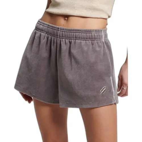 Mit unseren Samt-Shorts mit S-Logo sorgst du für Retro-Feeling. Diese Jersey-Shorts sind ideal, um sich wohlzufühlen und gleichzeitig auf einen avan - MAG5727945 - Modalova