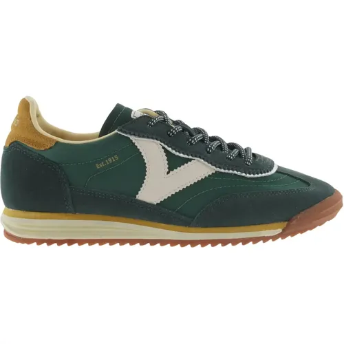 Sneaker für Damen aus Nylon mit tonalem Wildleder und synthetischen Einsätzen. Seiten-V mit Markenlogo in kontrastreichem Haut-Effekt. Schnürung mi - MAG10446067 - Modalova