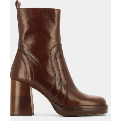 Brise Heeled Ankle Boots in Distressed Leather - JONAK - Modalova