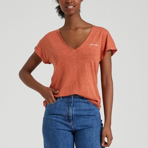 Château Good Vibes T-Shirt in Linen with V-Neck - MAISON LABICHE - Modalova