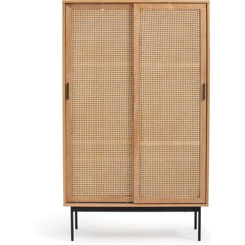 Waska Sliding Door Oak Veneer & Rattan Double Wardrobe - LA REDOUTE INTERIEURS - Modalova